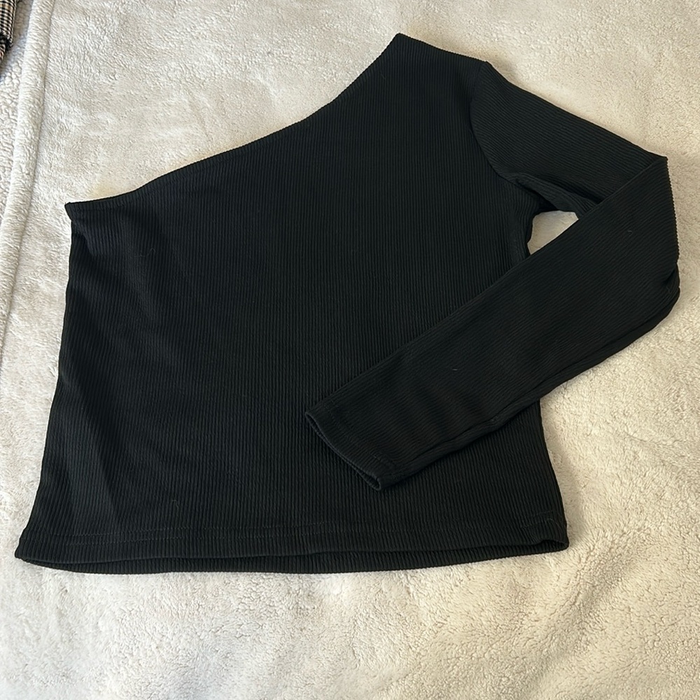 One Long Sleeve Black Top